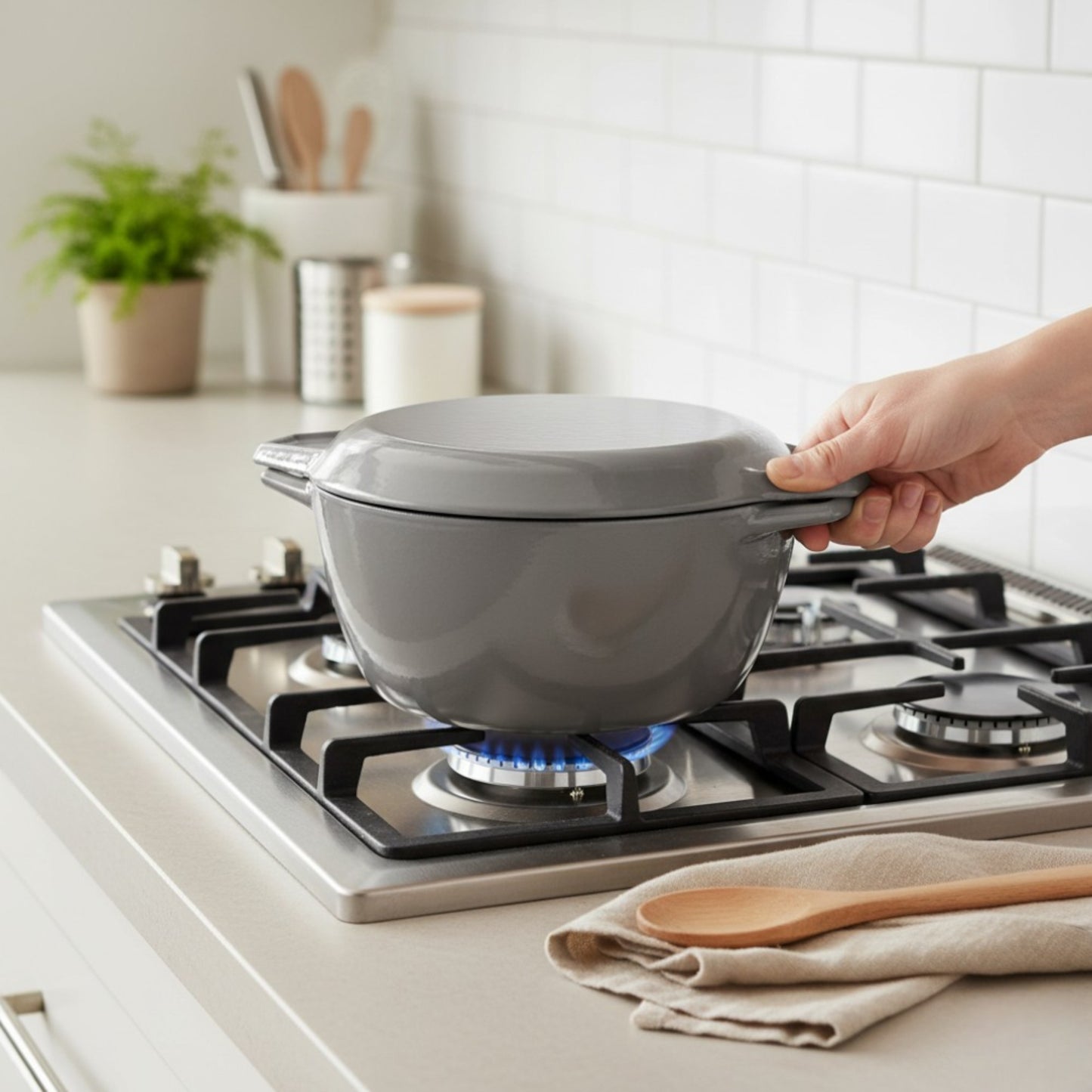 Samuel Groves Enamel Cast Iron Round Casserole Dish with Lid – 16.5cm / 1.3 Litre - Premium Kitchen from Chabrias Ltd - Just £66.99! Shop now at Chabrias Ltd