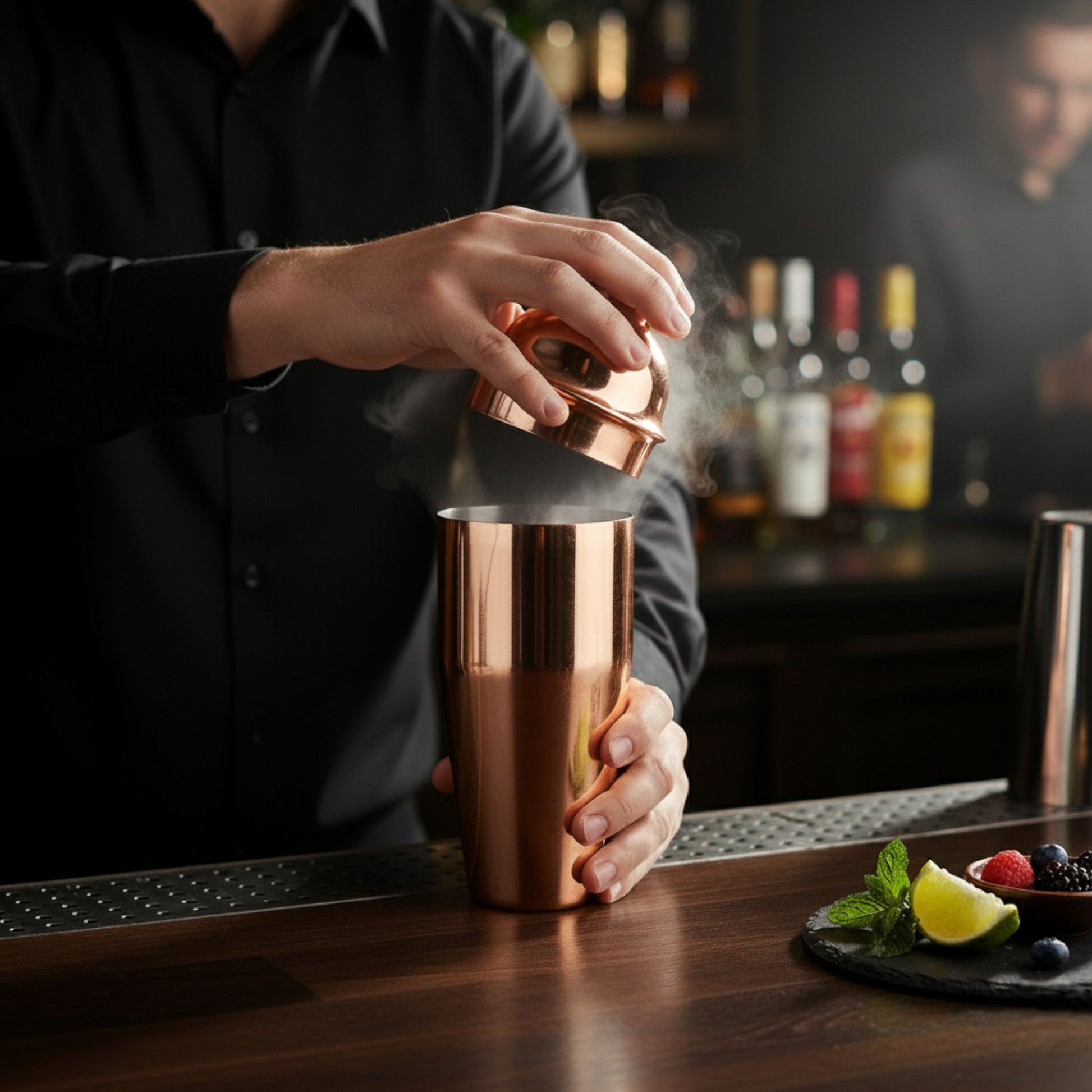 750ml Copper Plated Cocktail Shaker with Built-in Strainer – Professional 3-Piece Bar Tool - Premium Kitchen from Chabrias Ltd - Just £7.99! Shop now at Chabrias Ltd