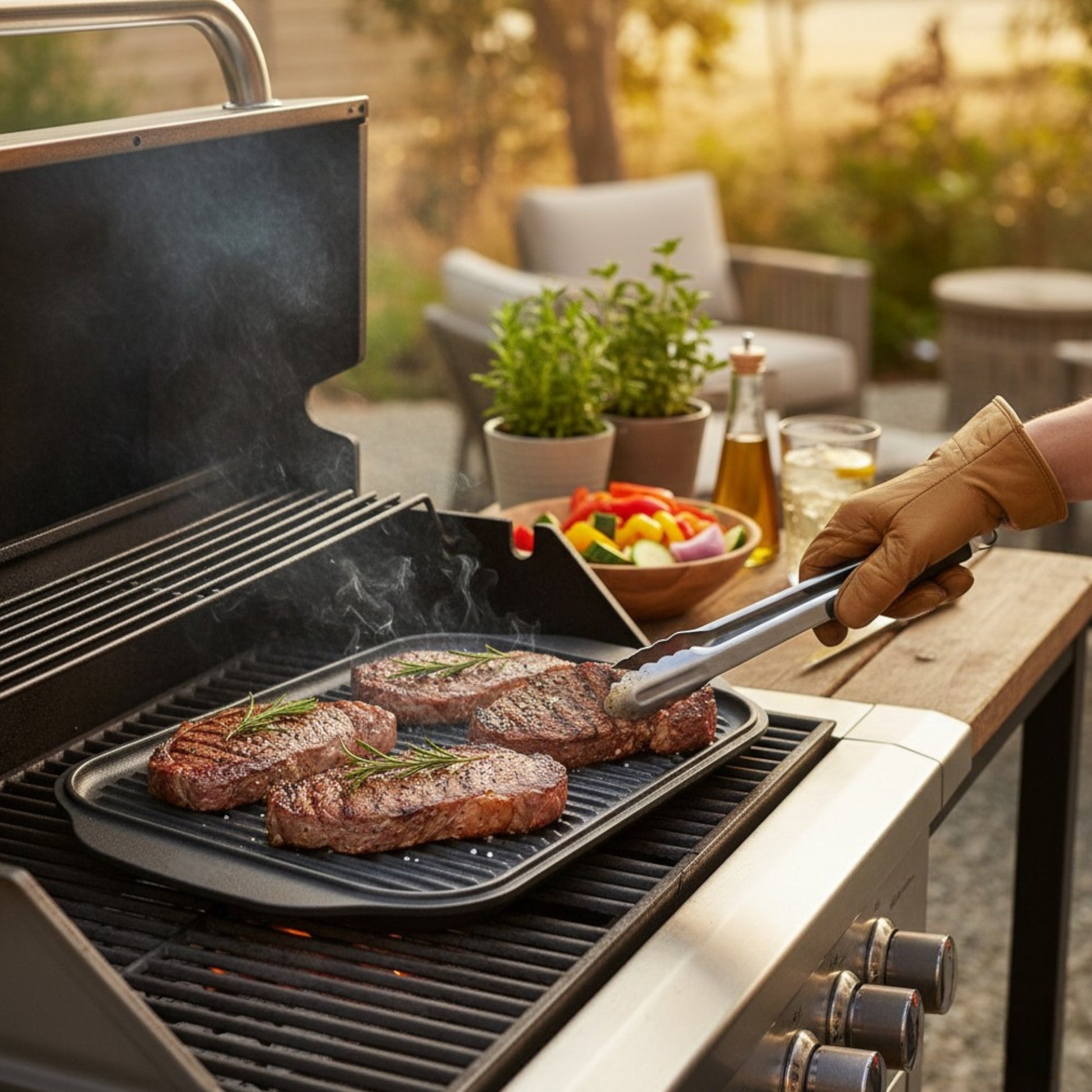 Professional Cast Iron Reversible Griddle Tray – 48cm x 26cm - Premium Kitchen from Chabrias Ltd - Just £33.99! Shop now at Chabrias Ltd