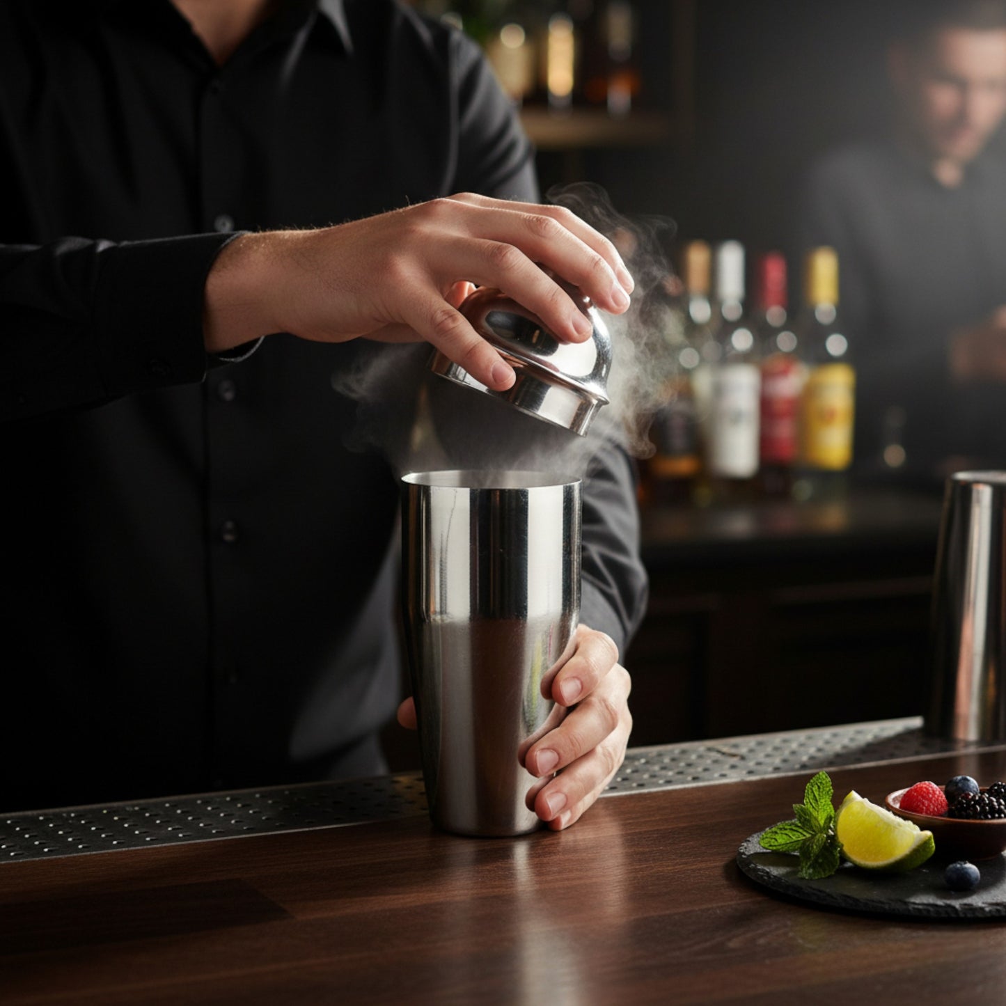 750ml Stainless Steel Cocktail Shaker with Built-in Strainer – Professional 3-Piece Bar TooL - Premium Kitchen from Chabrias Ltd - Just £7.99! Shop now at Chabrias Ltd