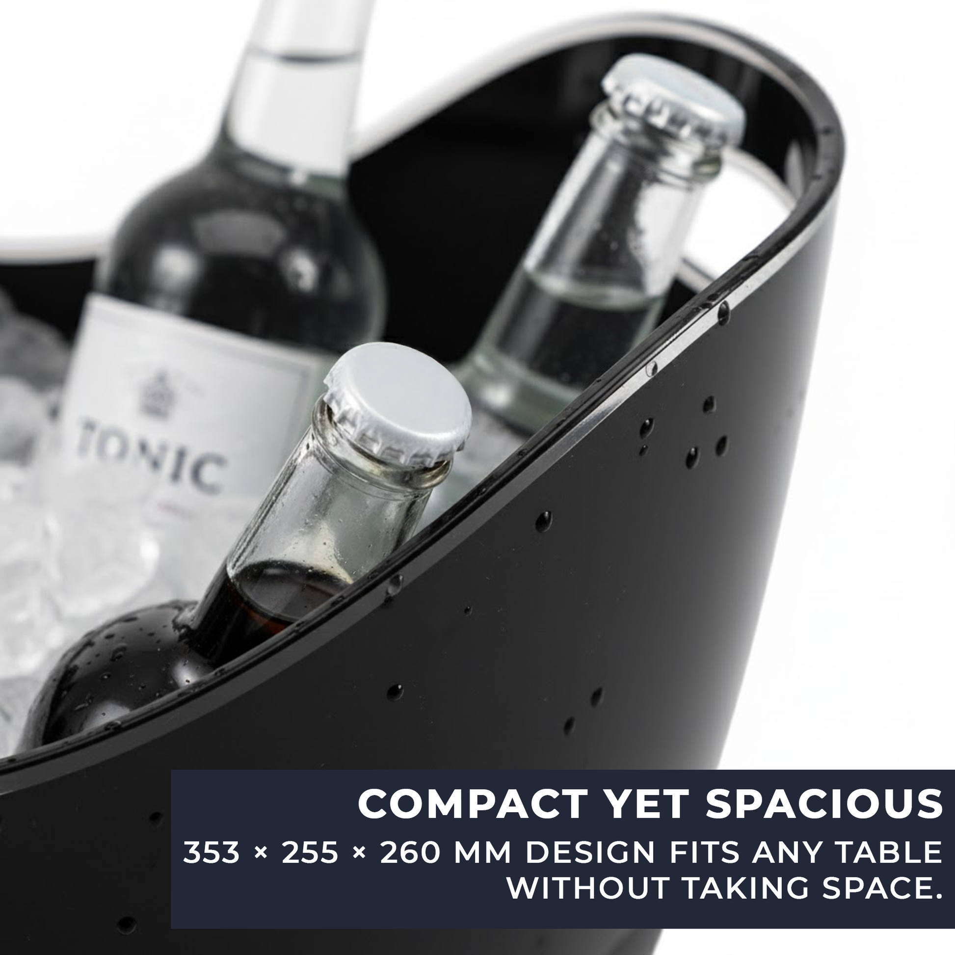 8 Litre Black Acrylic Ice Bucket – Large Drinks & Champagne Tub with Carry Handles - Premium  from Chabrias Ltd - Just £23.99! Shop now at Chabrias Ltd