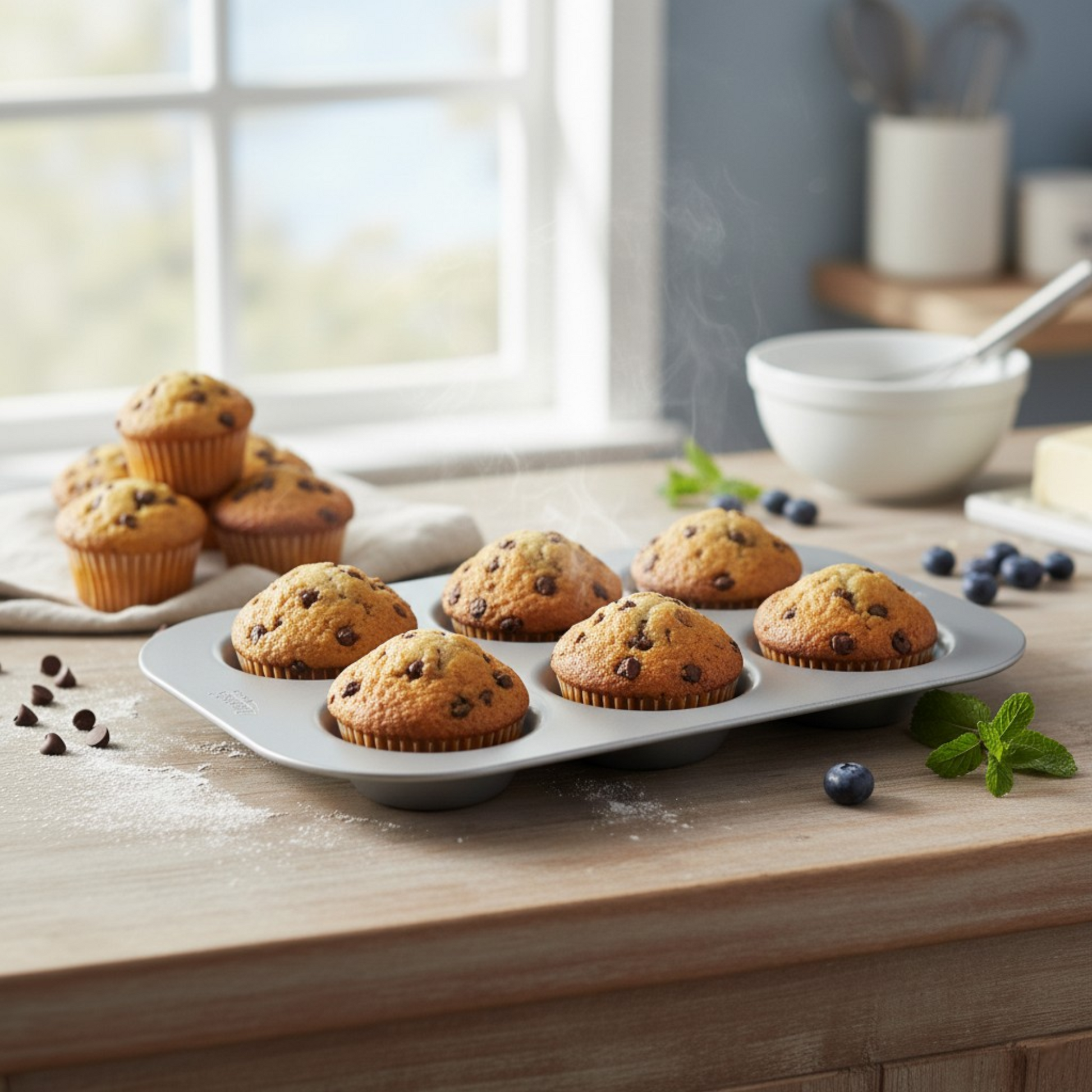 Silver Anodised Bun Tin – 6 Hole – Made in England - Premium Bakeware from Chabrias Ltd - Just £22.99! Shop now at Chabrias Ltd