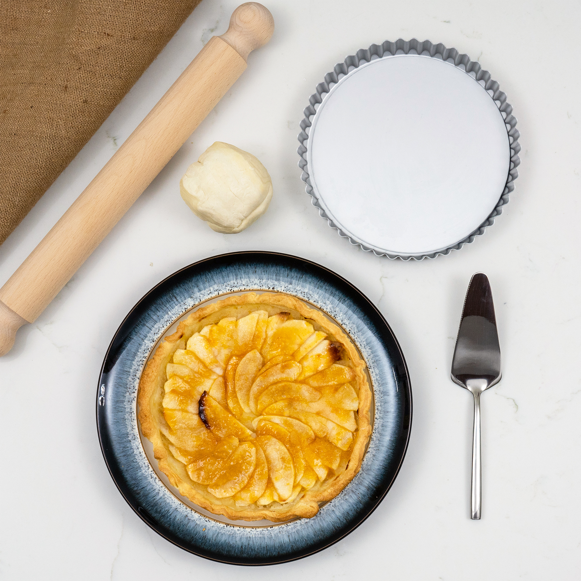 Silver Anodised Loose Base Fluted Flan Tin – 7" – Made in England - Premium Kitchen from Mermaid - Just £16.99! Shop now at Chabrias Ltd