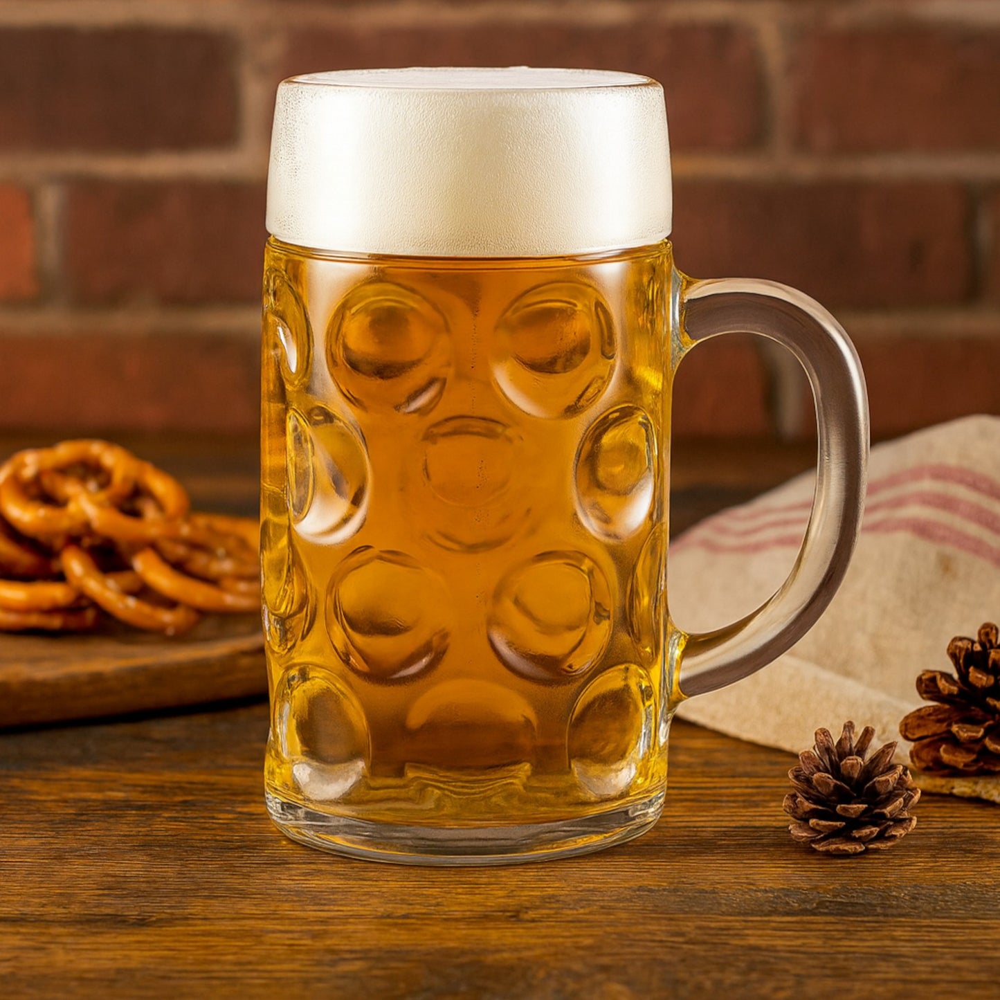 2 Pint German Beer Stein Glass – Dimpled Beer Mug | Oktoberfest Glass UK - Premium Home from Chabrias Ltd - Just £11.99! Shop now at Chabrias Ltd