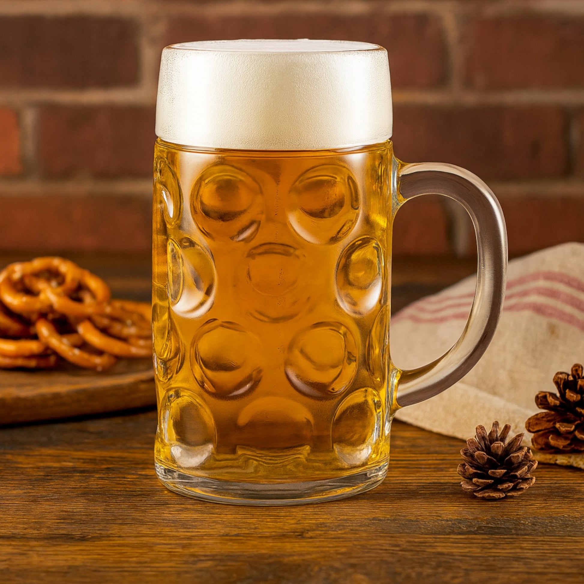 2 Pint German Beer Stein Glass – Dimpled Beer Mug | Oktoberfest Glass UK - Premium Home from Chabrias Ltd - Just £11.99! Shop now at Chabrias Ltd