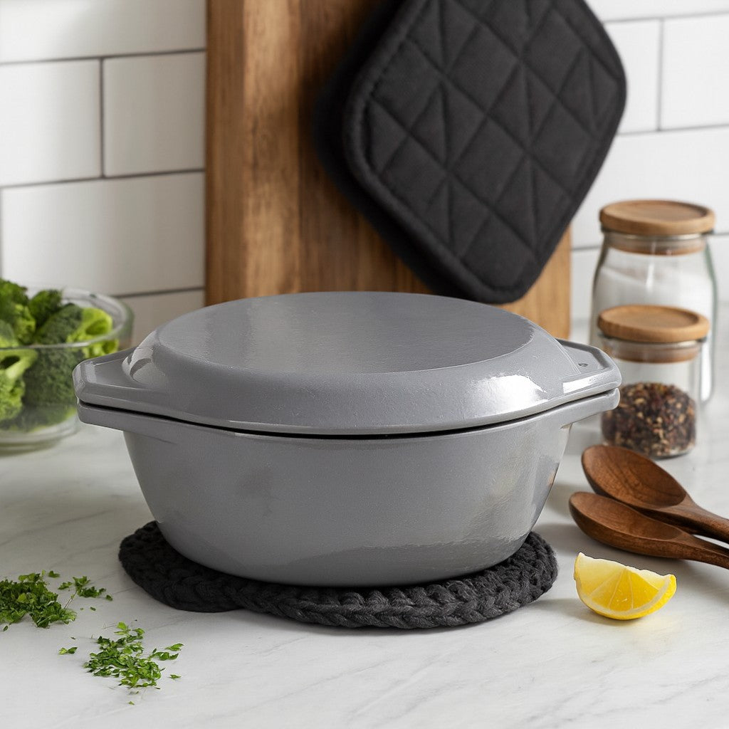 Samuel Groves Enamel Cast Iron Oval Casserole Dish with Lid – 32.5cm / 4.6 Litre - Premium Kitchen from Chabrias Ltd - Just £74.99! Shop now at Chabrias Ltd