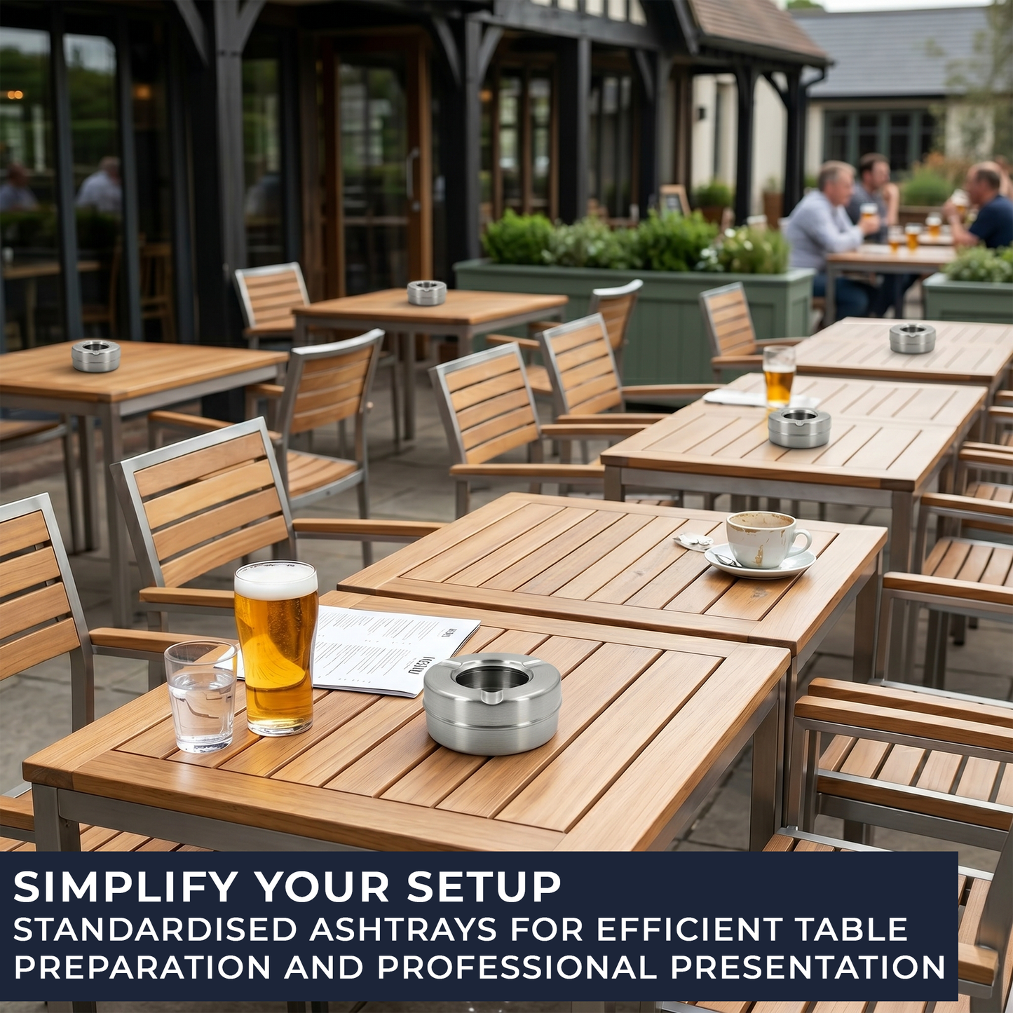 cigarette ashtrays for outdoor seating areas