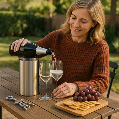 Stainless Steel Wine Cooler - Premium Kitchen from Chabrias Ltd - Just £9.49! Shop now at Chabrias Ltd