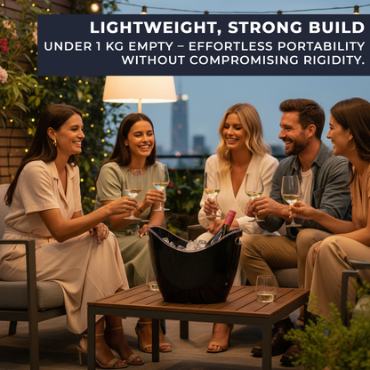 8 Litre Black Acrylic Ice Bucket – Large Drinks & Champagne Tub with Carry Handles - Premium  from Chabrias Ltd - Just £23.99! Shop now at Chabrias Ltd