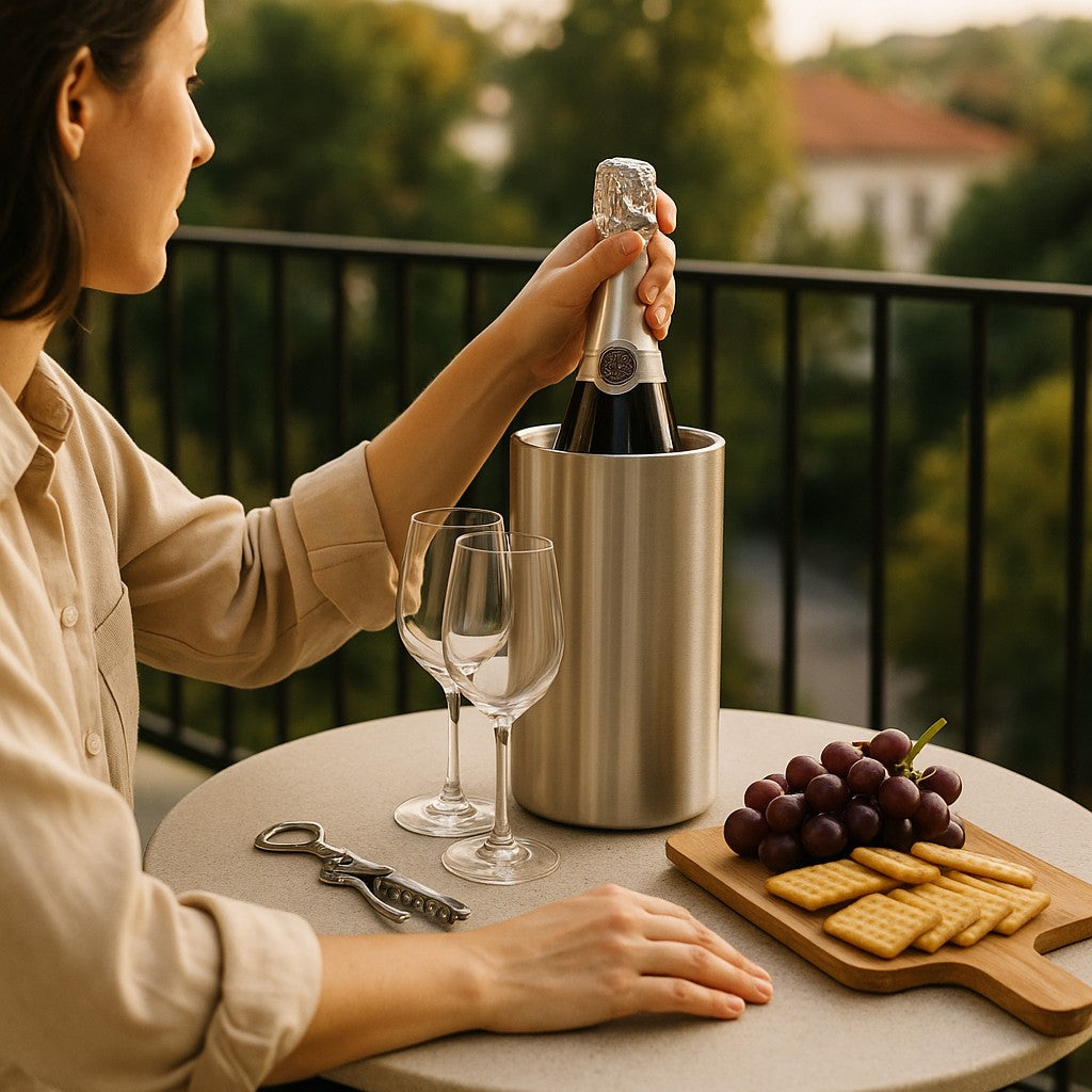 Stainless Steel Wine Cooler - Premium Kitchen from Chabrias Ltd - Just £9.49! Shop now at Chabrias Ltd