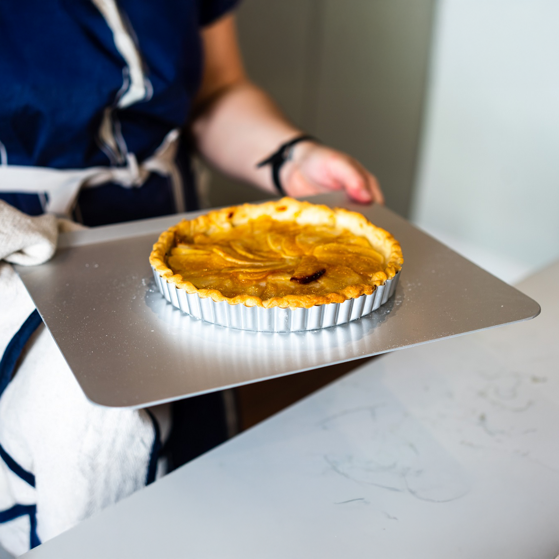 Silver Anodised Loose Base Fluted Flan Tin – 9" – Made in England - Premium Kitchen from Mermaid - Just £19.99! Shop now at Chabrias Ltd