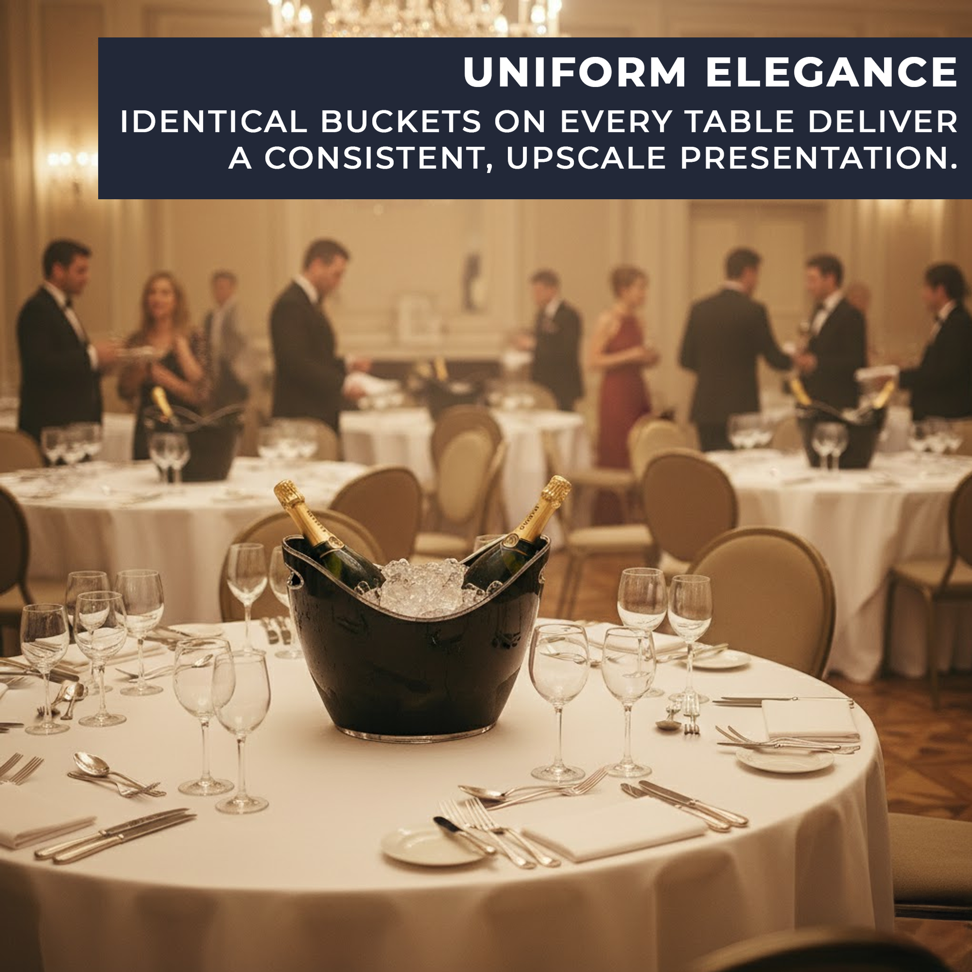 8 Litre Black Acrylic Ice Bucket – Large Drinks & Champagne Tub with Carry Handles - Premium  from Chabrias Ltd - Just £23.99! Shop now at Chabrias Ltd