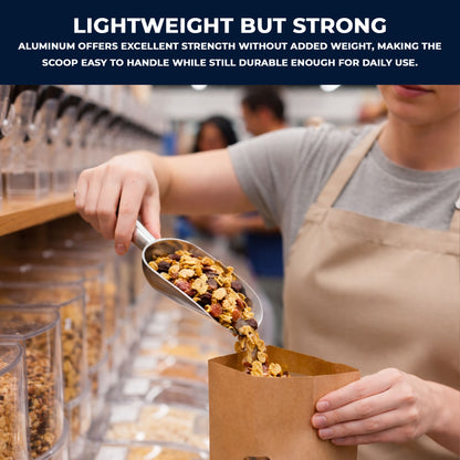 Multipurpose Aluminium Metal Scoops Set for Dry Goods - Sturdy Kitchen Scoops in Different Sizes