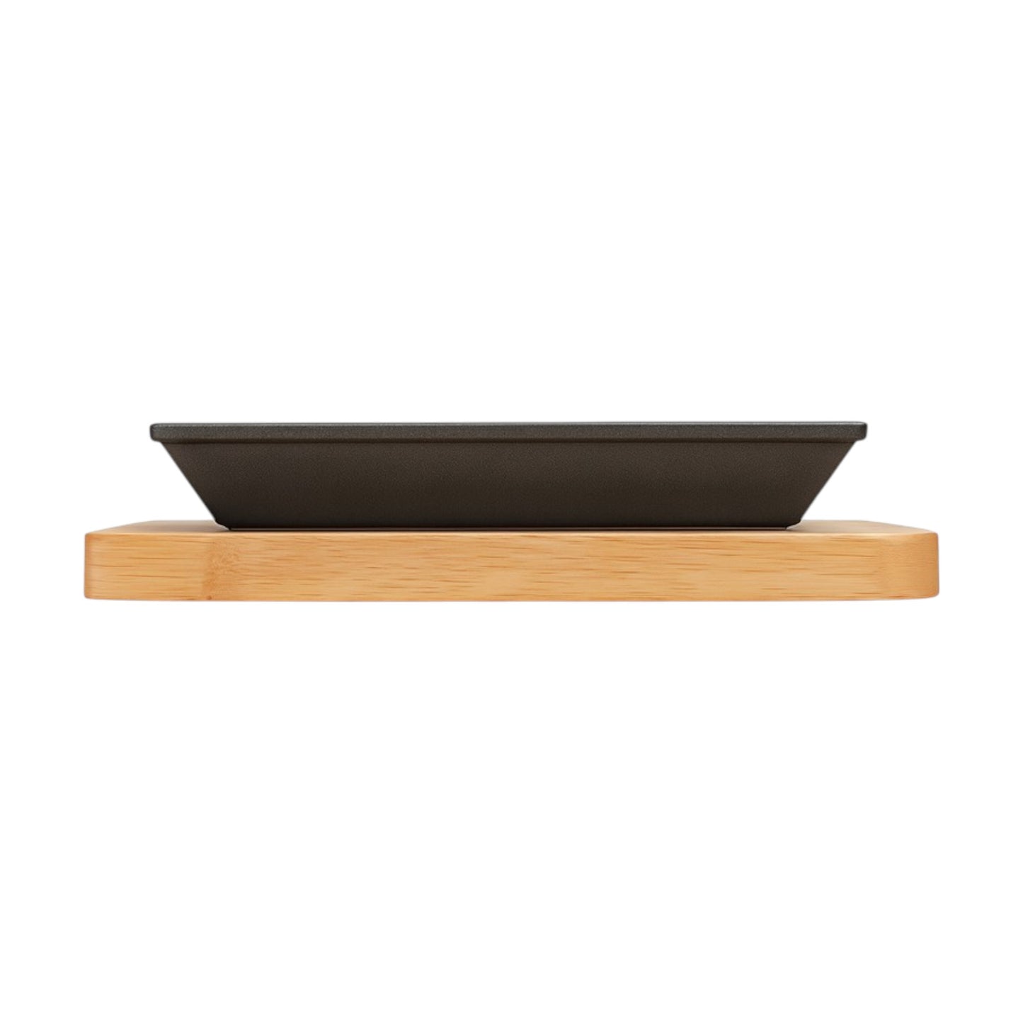 Pro Cast Iron Sizzling Dish with Wooden Serving Base, 25 x 18cm - Premium Kitchen from Chabrias Ltd - Just £24.99! Shop now at Chabrias Ltd