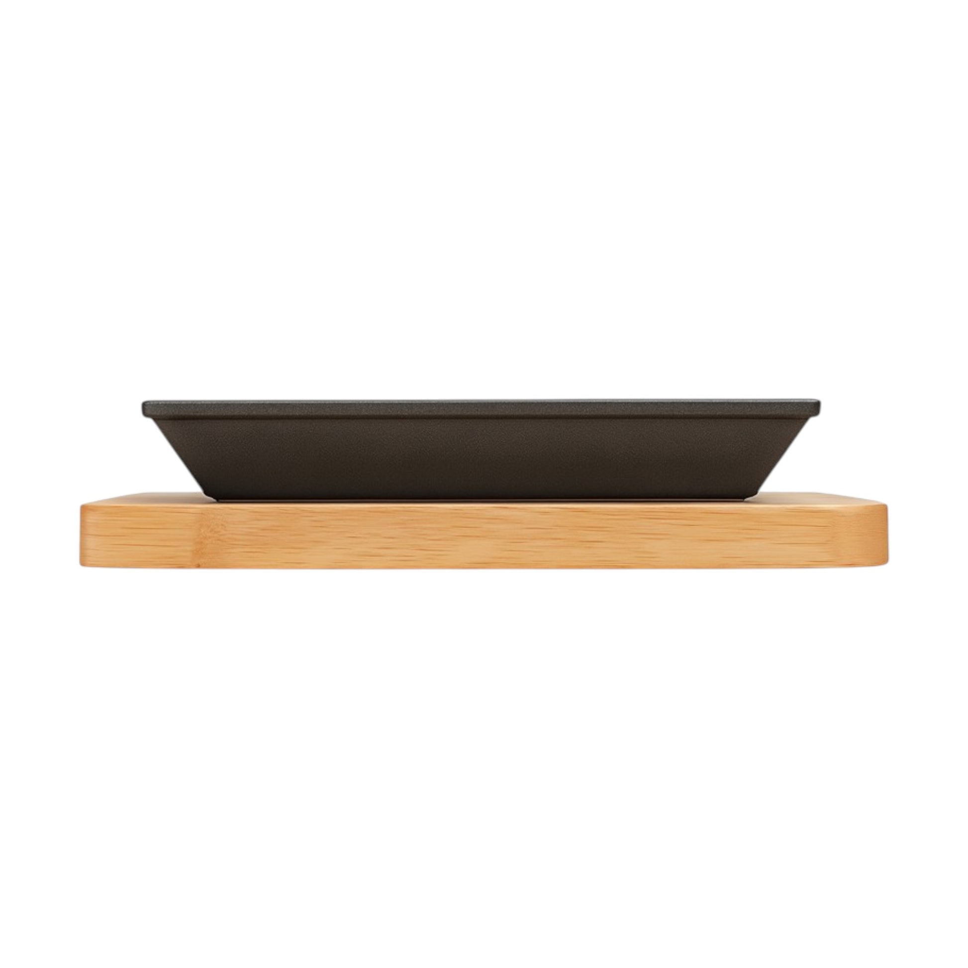 Pro Cast Iron Sizzling Dish with Wooden Serving Base, 25 x 18cm - Premium Kitchen from Chabrias Ltd - Just £24.99! Shop now at Chabrias Ltd