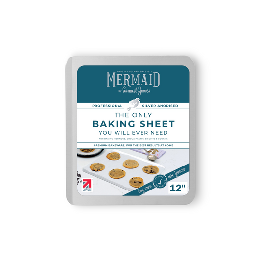 Silver Anodised Aluminium Baking Sheet – 12" – Made in England - Premium Bakeware from Chabrias Ltd - Just £29.99! Shop now at Chabrias Ltd