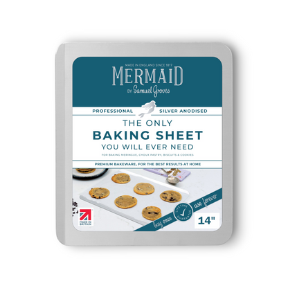 Silver Anodised Aluminium Baking Sheet – 14" – Made in England - Premium Bakeware from Chabrias Ltd - Just £34.99! Shop now at Chabrias Ltd
