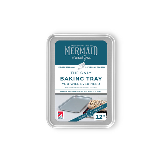 Silver Anodised Aluminium Baking Tray – 12" – Made in England - Premium Kitchen from Mermaid - Just £28.49! Shop now at Chabrias Ltd