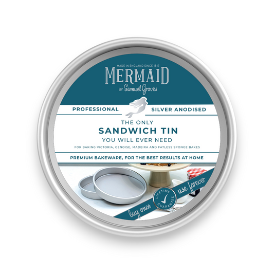 Silver Anodised Sandwich Tin – 7" – Fixed Base – Made in England - Premium Bakeware from Chabrias Ltd - Just £18.99! Shop now at Chabrias Ltd