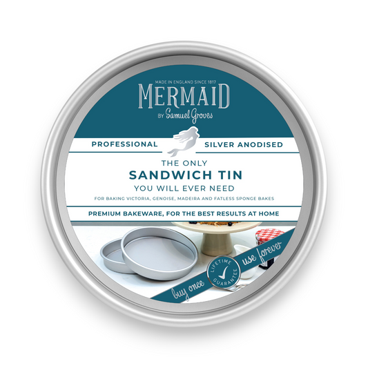 Silver Anodised Sandwich Tin – 8" – Fixed Base – Made in England - Premium Bakeware from Chabrias Ltd - Just £19.99! Shop now at Chabrias Ltd