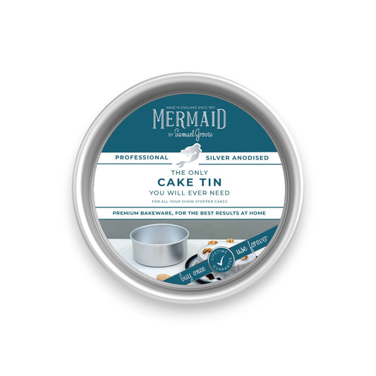 Silver Anodised Cake Tray – 8" – Loose Base – Made in England - Premium Kitchen from Mermaid - Just £25.99! Shop now at Chabrias Ltd