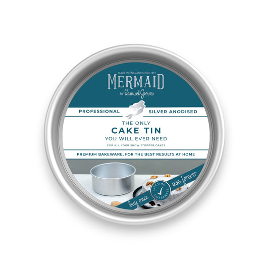 Silver Anodised Cake Tray – 9" – Fixed Base – Made in England - Premium Home from Mermaid - Just £27.99! Shop now at Chabrias Ltd