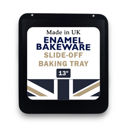 34cm Vitreous Enamel Baking Tray Cookie Sheet – Medium – Great British Bakeware - Premium Kitchen from Chabrias Ltd - Just £8.99! Shop now at Chabrias Ltd