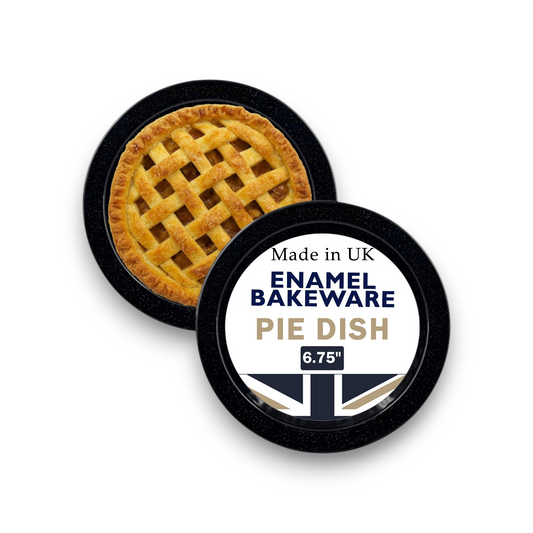 17cm Vitreous Enamel Vintage Pie Dish – 2-Piece – Great British Bakeware - Premium Kitchen from Chabrias Ltd - Just £12.99! Shop now at Chabrias Ltd