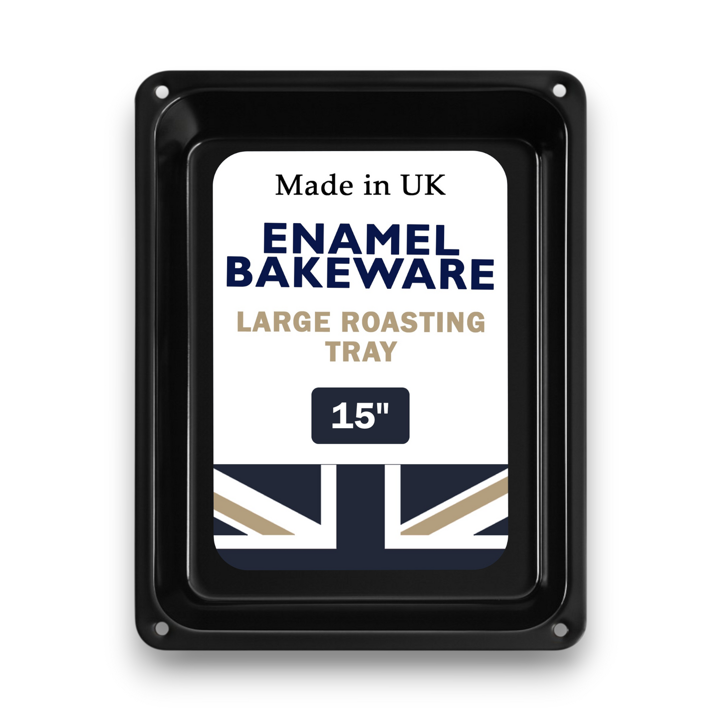 37cm Vitreous Enamel Roasting Tray – Large – Great British Bakeware - Premium Kitchen from Chabrias Ltd - Just £12.99! Shop now at Chabrias Ltd