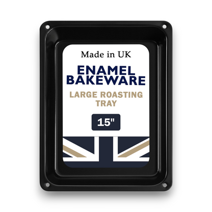 37cm Vitreous Enamel Roasting Tray – Large – Great British Bakeware - Premium Kitchen from Chabrias Ltd - Just £12.99! Shop now at Chabrias Ltd