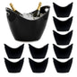 8 Litre Black Acrylic Ice Bucket - 10 Pack - Large Drinks & Champagne Tub with Carry Handles - Premium  from Chabrias Ltd - Just £219.99! Shop now at Chabrias Ltd