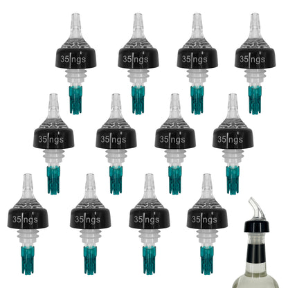 35ml Clear Measured Liquor Bottle Pourers UK Made 12 Pack