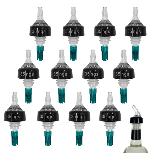 35ml Clear Measured Liquor Bottle Pourers UK Made 12 Pack
