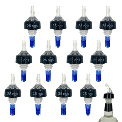 25ml Clear Measured Liquor Bottle Pourers UK Made 12 Pack
