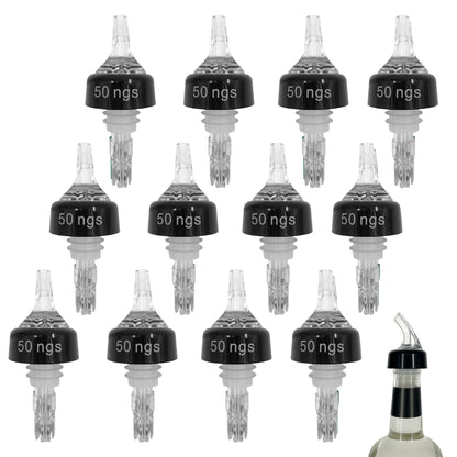 50ml Clear Measured Liquor Bottle Pourers UK Made 12 Pack