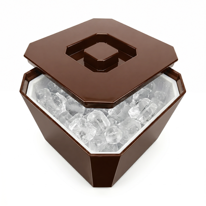 Large 6 litre brown ice bucket for parties and BBQs