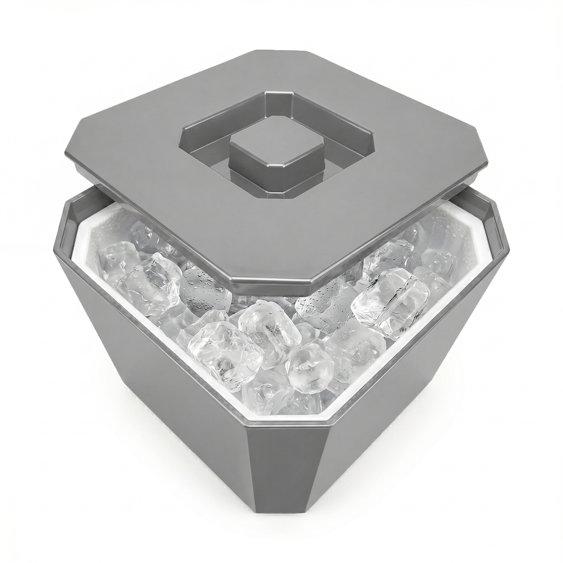 Large 6 litre silver ice bucket for parties and BBQs