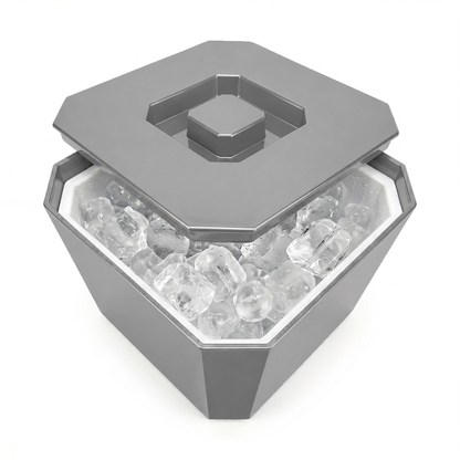 Large 6 litre silver ice bucket for parties and BBQs