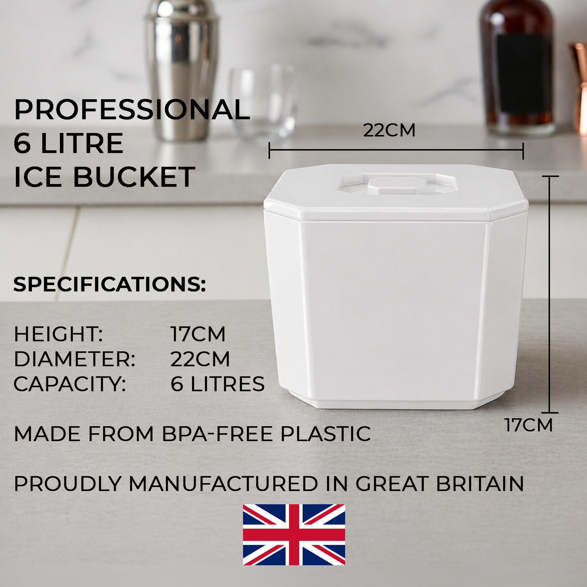BPA-free plastic white drinks cooler bucket with lid