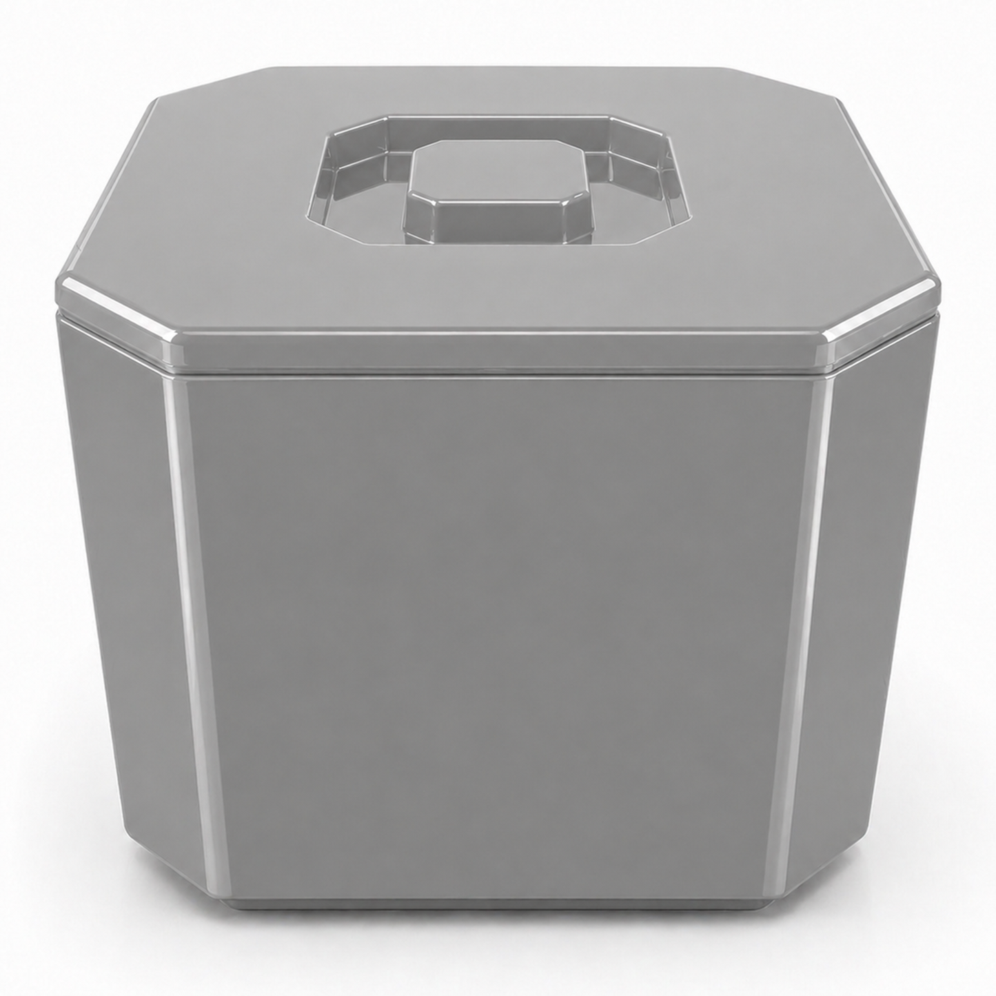 Silver insulated ice bucket with lid for home bar