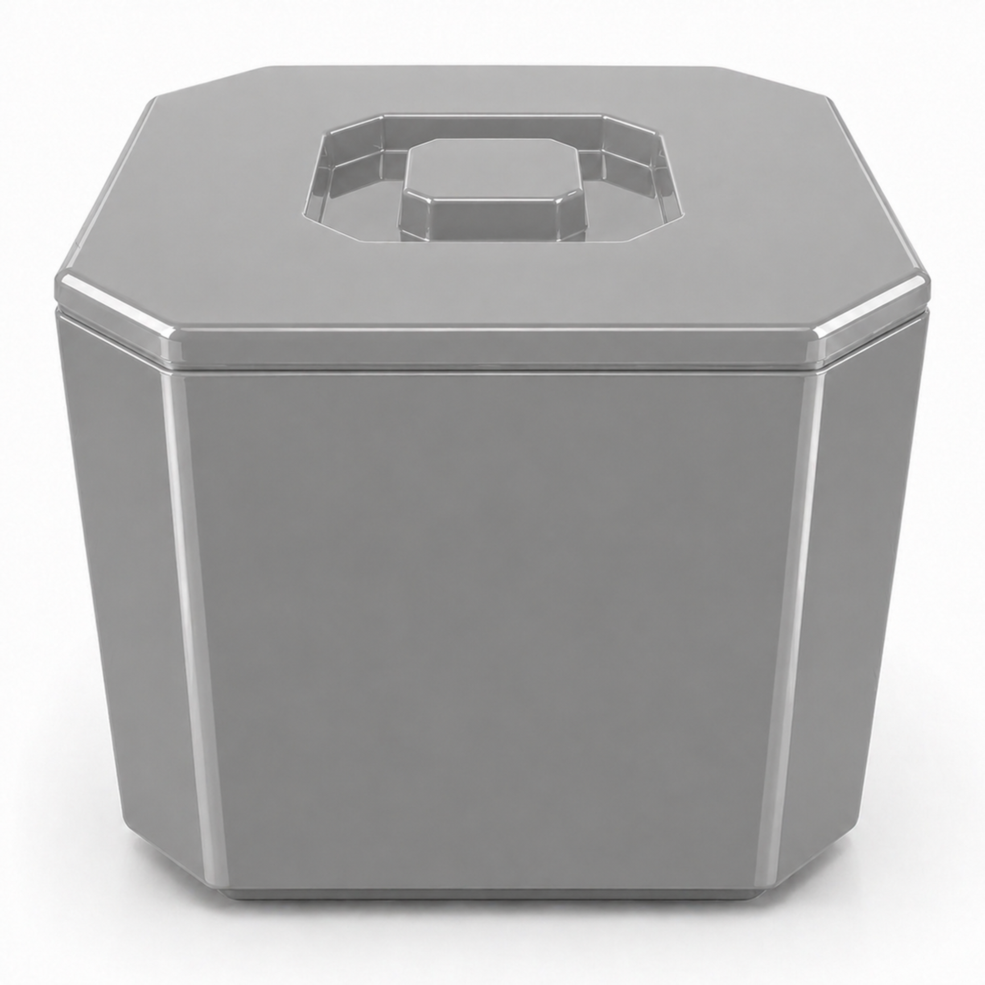 Silver insulated ice bucket with lid for home bar