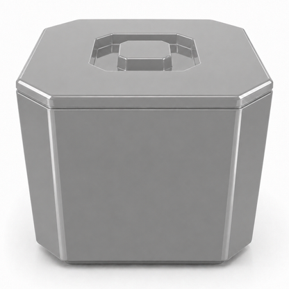 Silver insulated ice bucket with lid for home bar