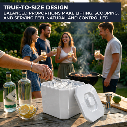 UK made insulated white ice bucket with removable tray