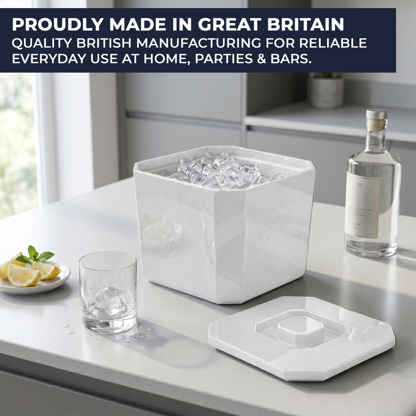 Large white drinks cooler bucket for garden parties