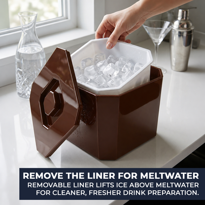 Large brown drinks cooler bucket for garden parties