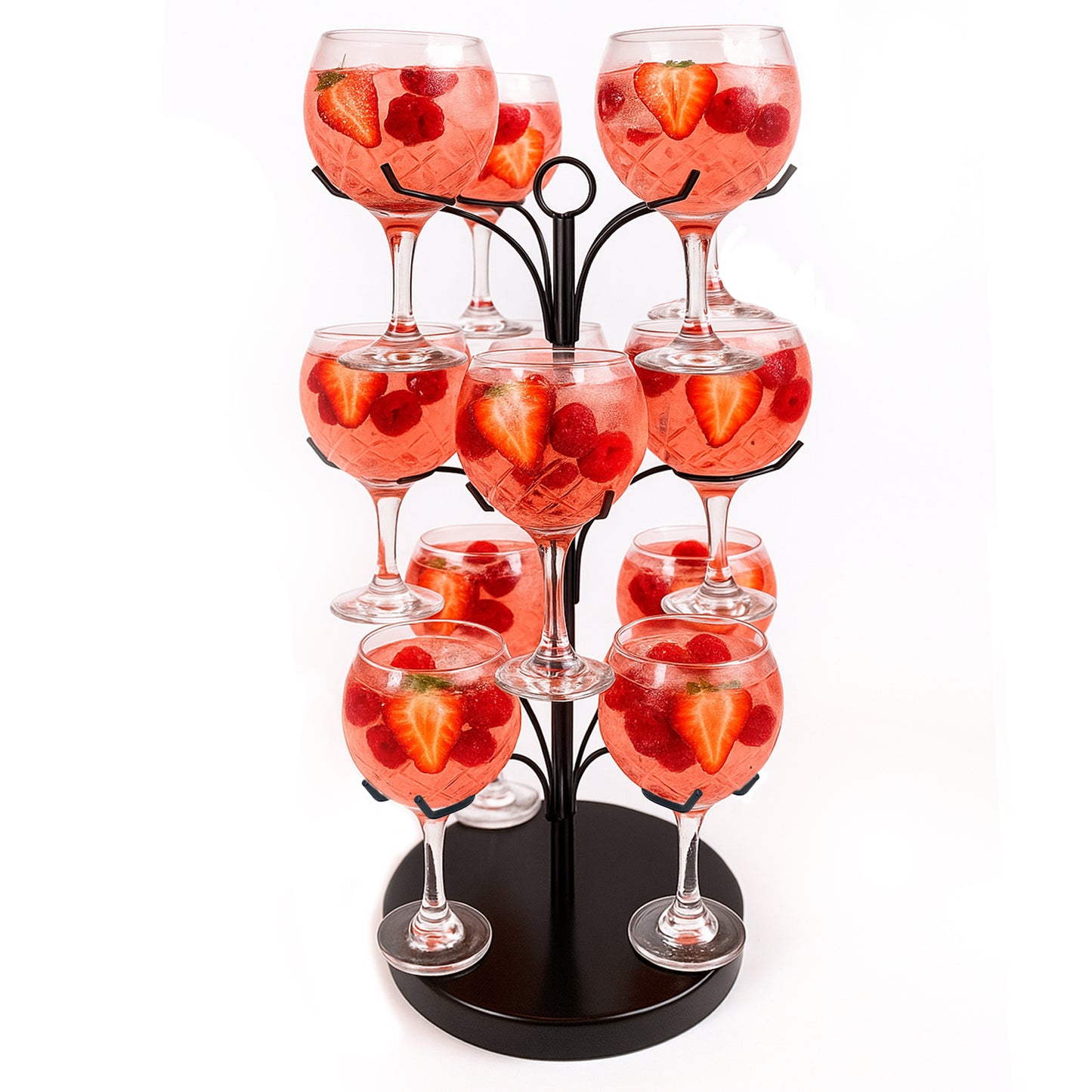 Luxury Barware Cocktail Tree Stand Set with 12 Gin Glasses for Home Bars & Events - Premium Barware from Chabrias Ltd - Just £125.99! Shop now at Chabrias Ltd
