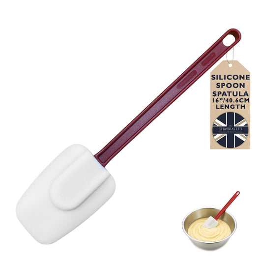 16" Professional Silicone Spoonula – Ultra High-Heat 260°C, Extra-Long Bowl-Scraping Head, Non-Stick Safe, BPA-Free – Heavy-Duty Cooking, Baking & Stir-Fry Tool - Premium  from Chabrias Ltd - Just £9.49! Shop now at Chabrias Ltd