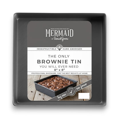 Hard Anodised Square Brownie Tin, 8" - Premium Home from Mermaid - Just £39.99! Shop now at Chabrias Ltd