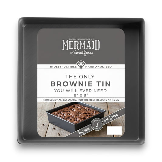 Hard Anodised Square Brownie Tin, 8" - Premium Home from Mermaid - Just £39.99! Shop now at Chabrias Ltd