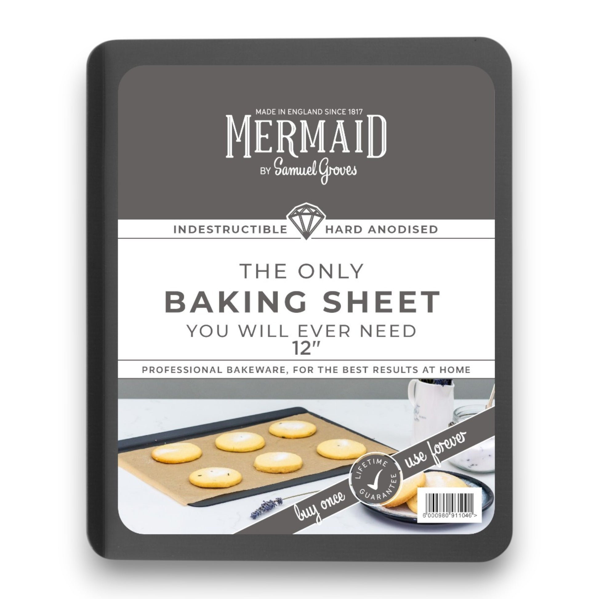 Hard Anodised Baking Sheet, 12" Slide Off - Premium Home from Mermaid - Just £33.99! Shop now at Chabrias Ltd